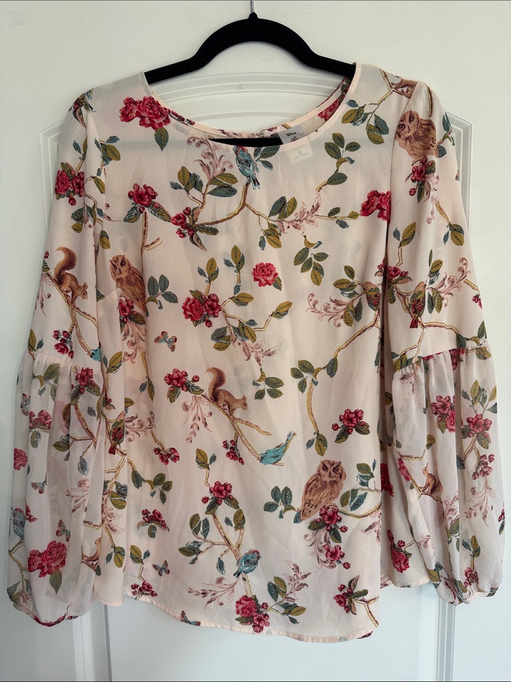 LC Lauren Conrad x Disney Snow White Woodland Creatures Long Sleeve Blouse Small